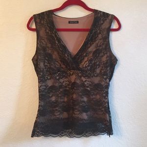 Denise Cruz black camisole/top/blouse lace size M